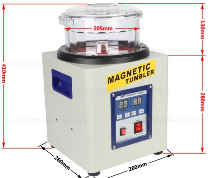 Jewelry Magnetic Polishing Tumbler Digital Display Jewelry Polisher Finisher Finishing  Machine